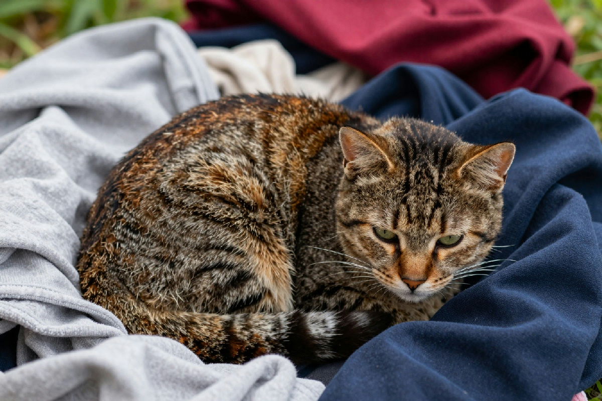 Dormire sui vestiti: il legame speciale tra gatti e umani e il loro motivo affettuoso